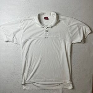 Oakley Mens XL White Coolmax Polo Shirt Short Sleeve Golf Athletic Gorpcore